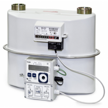 СГ-ТК-Д-40 Qmax=40 куб.м/ ч; монтаж корректора и датчика температуры на корпус а